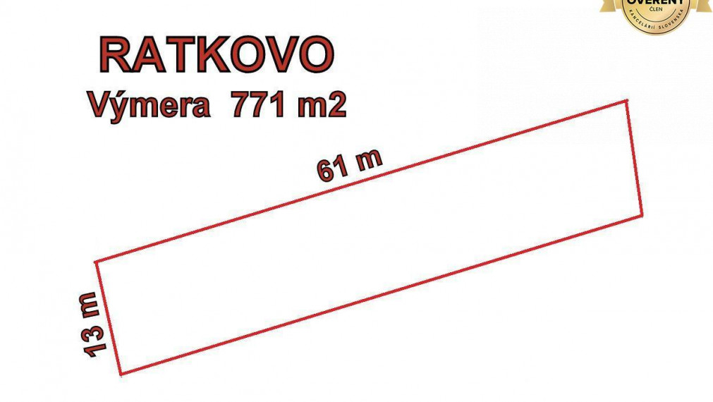 RATKOVO - pozemok 771 m2,okr. Martin