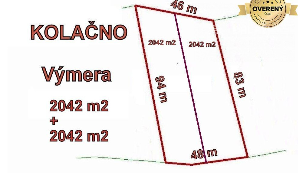 KOLAČNO  pozemok pod lesom s výmerou 4084 m2, okr. Partizánske