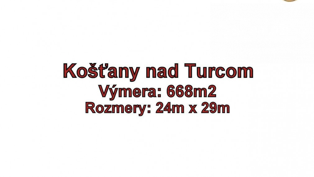 KOŠŤANY nad TURCOM, stavebný pozemok výmera 668 m2, okr. Martin