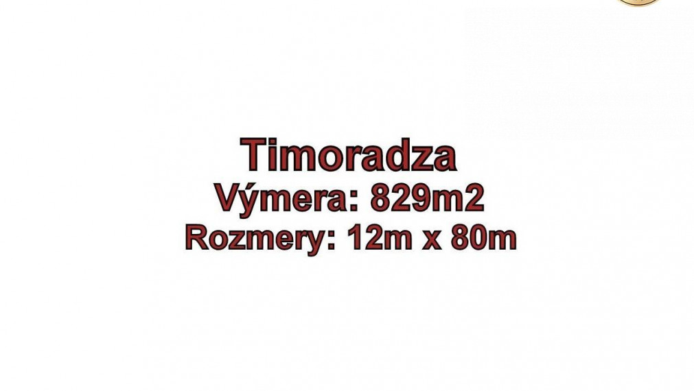 TIMORADZA pozemok v intraviláne obce 829 m2, okr. Bánovce nad Bebravou