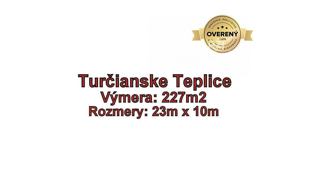 TURČIANSKE TEPLICE - záhrada 227m2 