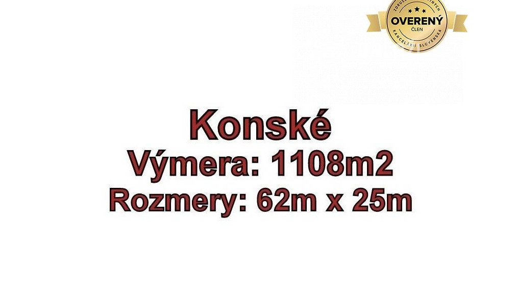 KONSKÉ - pozemok 1108 m2,okr. Martin 