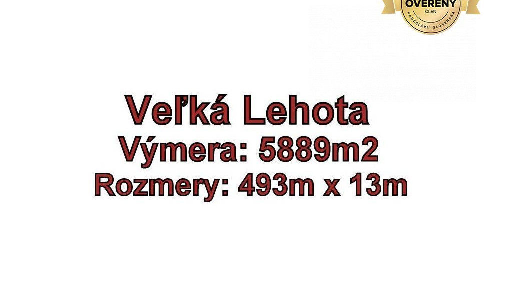 VEĽKÁ LEHOTA pozemok mimo zastavaného územia 5889 m2, okr. Žarnovica