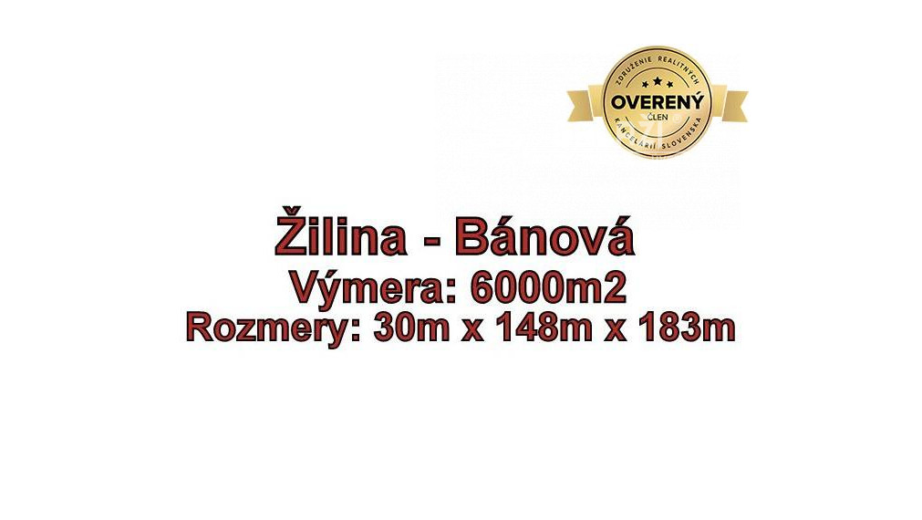 Žilina - Bánová, pozemok 6000m2  v priemyselnej zóne