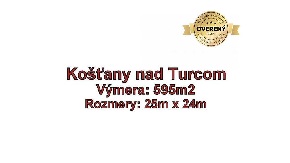 KOŠŤANY NAD TURCOM - pozemok  595m2, okr. Martin