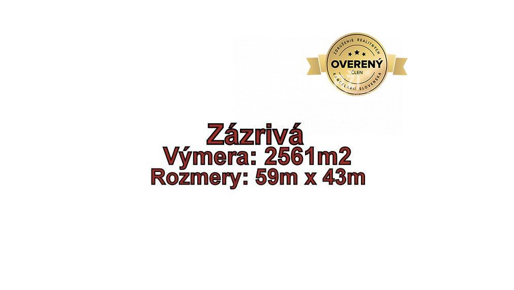 ZÁZRIVÁ - pozemok 2561 m2 podiel, okr. Dolný Kubín