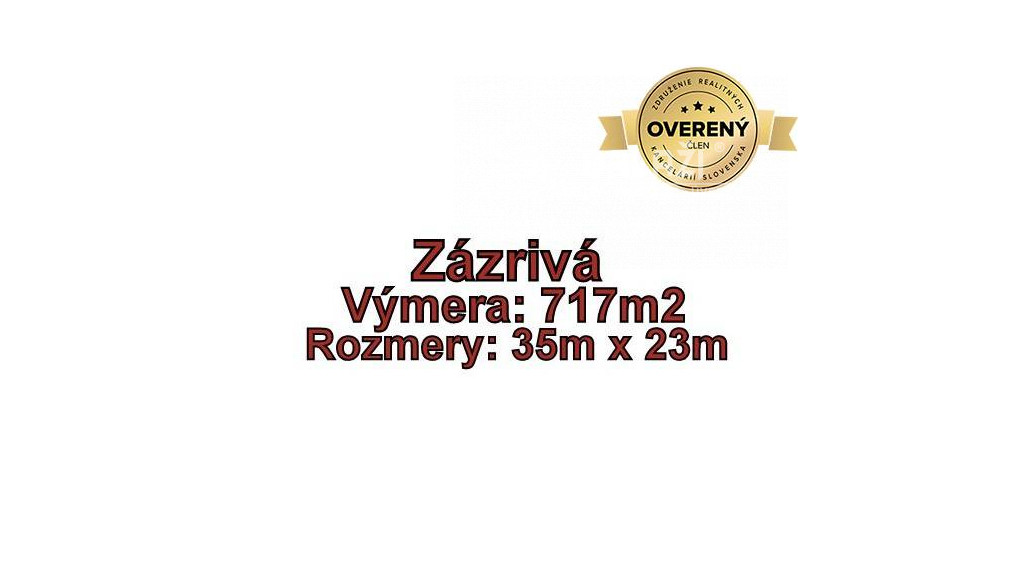 ZÁZRIVÁ - Kozinská pozemok 717 m2 okres Dolný Kubín