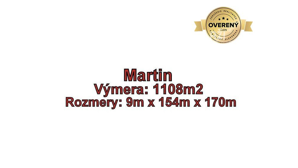 Martin - PRIEKOPA pozemok o výmere 1108 m2 v časti Ráztoky