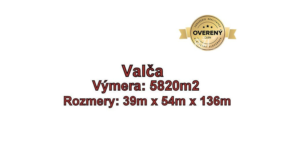 VALČA pozemok s výmerou 5800 m2,  okr. Martin 