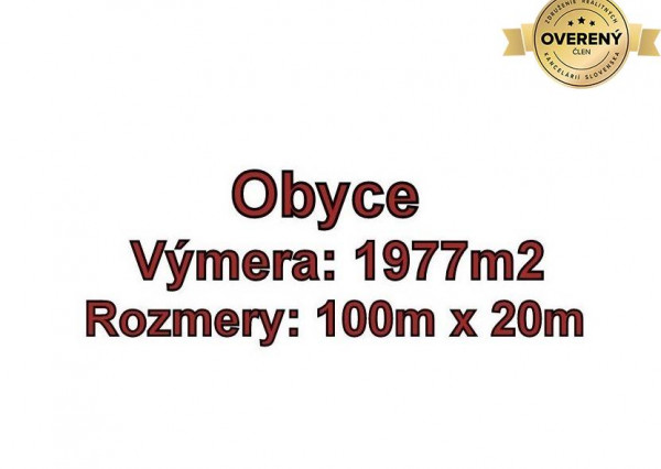 OBYCE pozemok vhodný na výstavbu, 1977 m2, okr. Zlaté Moravce