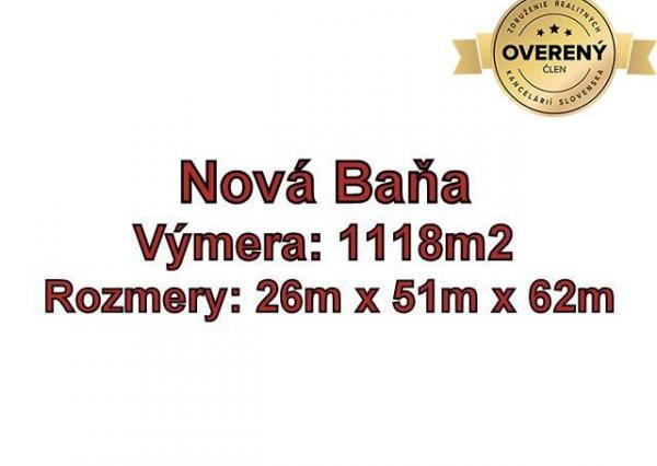 NOVÁ BAŇA - pozemok 1118 m2, okr. Žarnovica