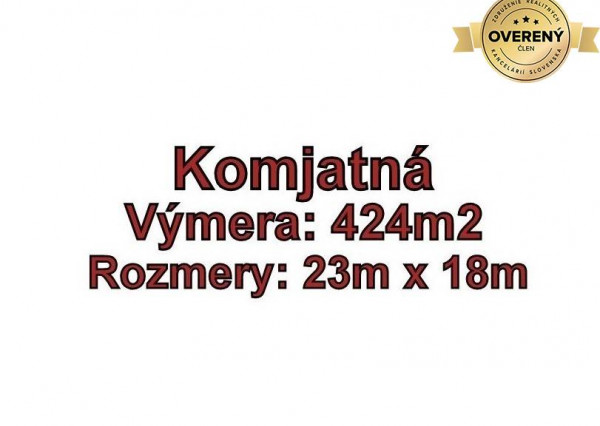 KOMJATNÁ pozemok vhodný na výstavbu 424 m2, okr. Ružomberok