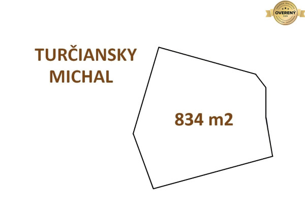 Stavebný pozemok 834m2 TURČIANSKY MICHAL